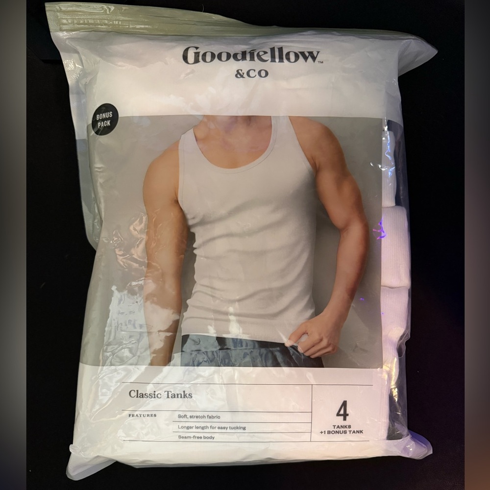 Goodfellow & Co White Men’s Classic Tank 4-Pack